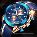 2020  Men Sport  WristWatch Luxury OLEVS Brand  Power Reserve Digital Analog Watch For Men PU Leather  Strap Male Clock